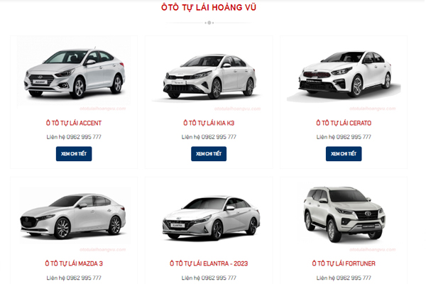thu&ecirc; oto tự l&aacute;i hội an